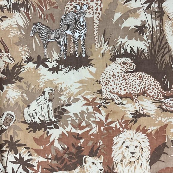 Vintage Other - Reclaimed vintage 70s jungle safari Lady Pepperell fabric 42” x 64”